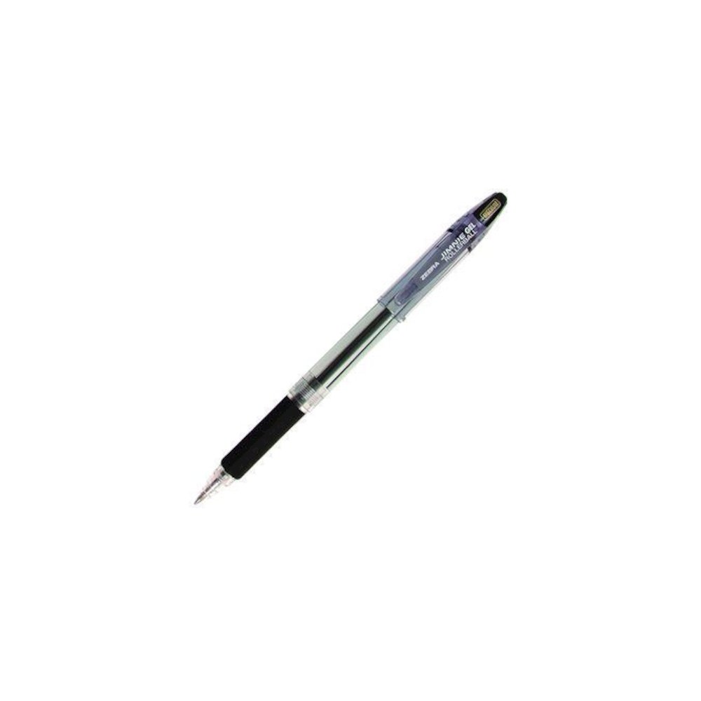 Jimnie Gel Pen, Stick, Medium 0.7 mm, Black Ink, Clear/Black Barrel, 12/Pack. Picture 4