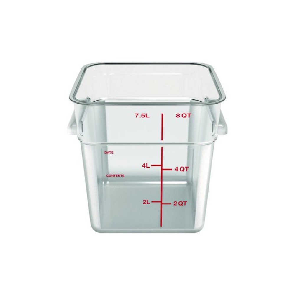 Squares Polycarbonate Food Storage Container, 8 qt, 8.75 x 8.75 x 9, Clear, Plastic. Picture 2