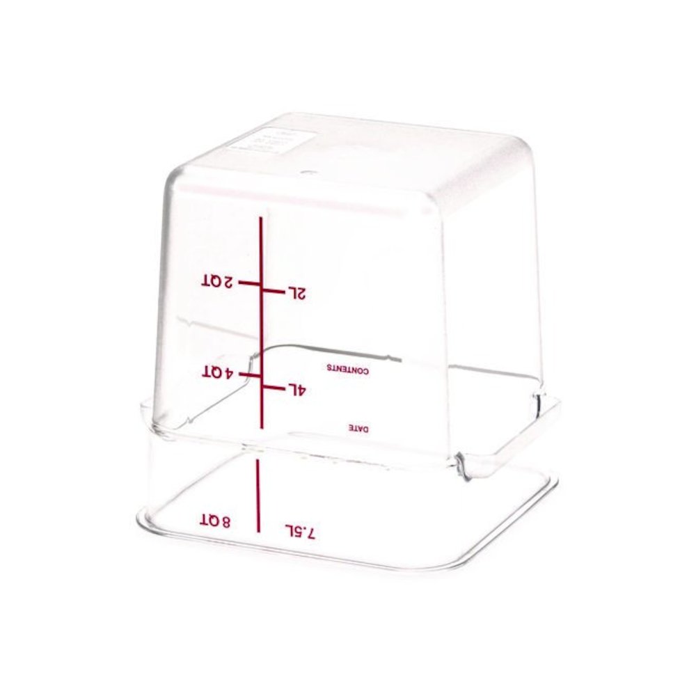 Squares Polycarbonate Food Storage Container, 8 qt, 8.75 x 8.75 x 9, Clear, Plastic. Picture 4