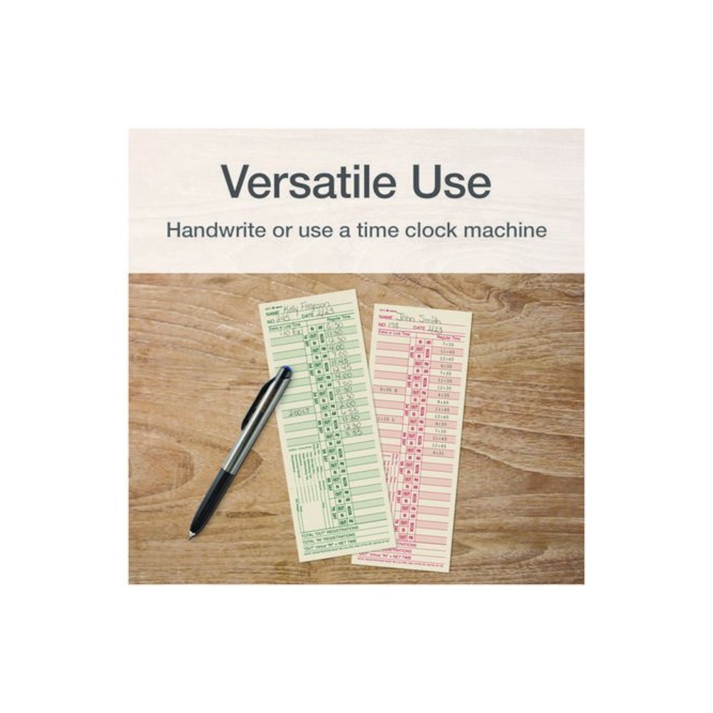 Time Cards for Acroprint, Amano and Lathem Time Clocks, Two Sides, Bi-Weekly, 3.38 x 9, 200/Pack. Picture 4