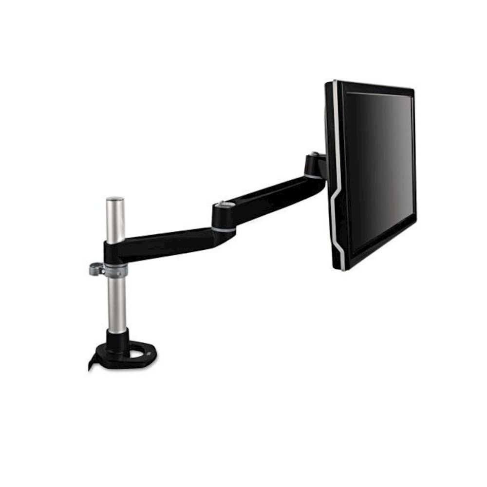 Dual-Swivel Monitor Arm, 360 Degree Rotation, +15 Degree/-90 Degree Tilt, 180 Degree Pan, Black/Gray, Supports 30 lbs. Picture 1
