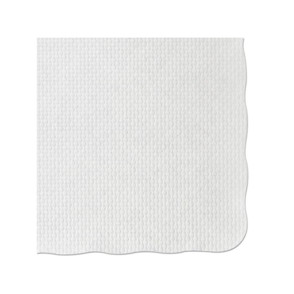 Placemats, Knurl Embossed Surface, Scalloped Edges, 13.5" x 9.5", White, 1,000/Carton. Picture 1