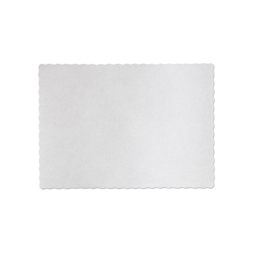 Placemats, Knurl Embossed Surface, Scalloped Edges, 13.5" x 9.5", White, 1,000/Carton. Picture 2