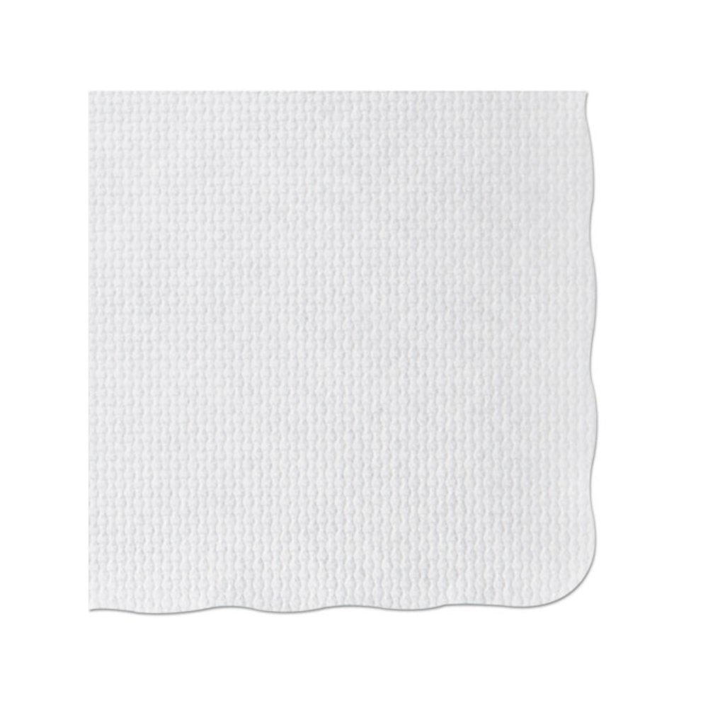 Placemats, Knurl Embossed Surface, Scalloped Edges, 13.5" x 9.5", White, 1,000/Carton. Picture 3