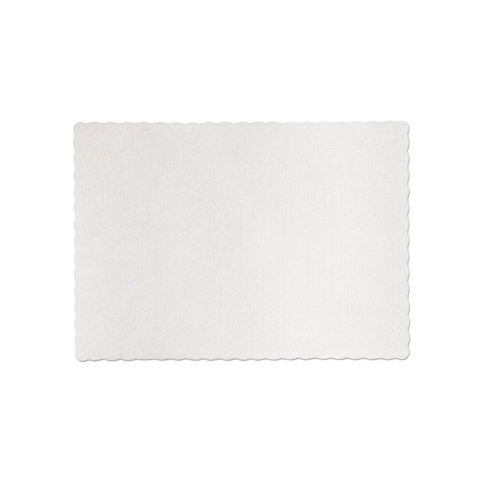 Placemats, Knurl Embossed Surface, Scalloped Edges, 13.5" x 9.5", White, 1,000/Carton. Picture 4