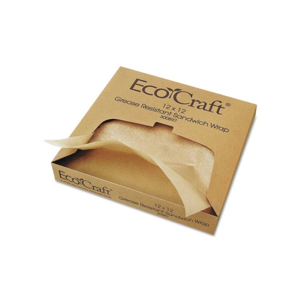 EcoCraft Grease-Resistant Paper Wrap/Liner, 12 x 12, 1000/Box, 5 Boxes/Carton. Picture 1