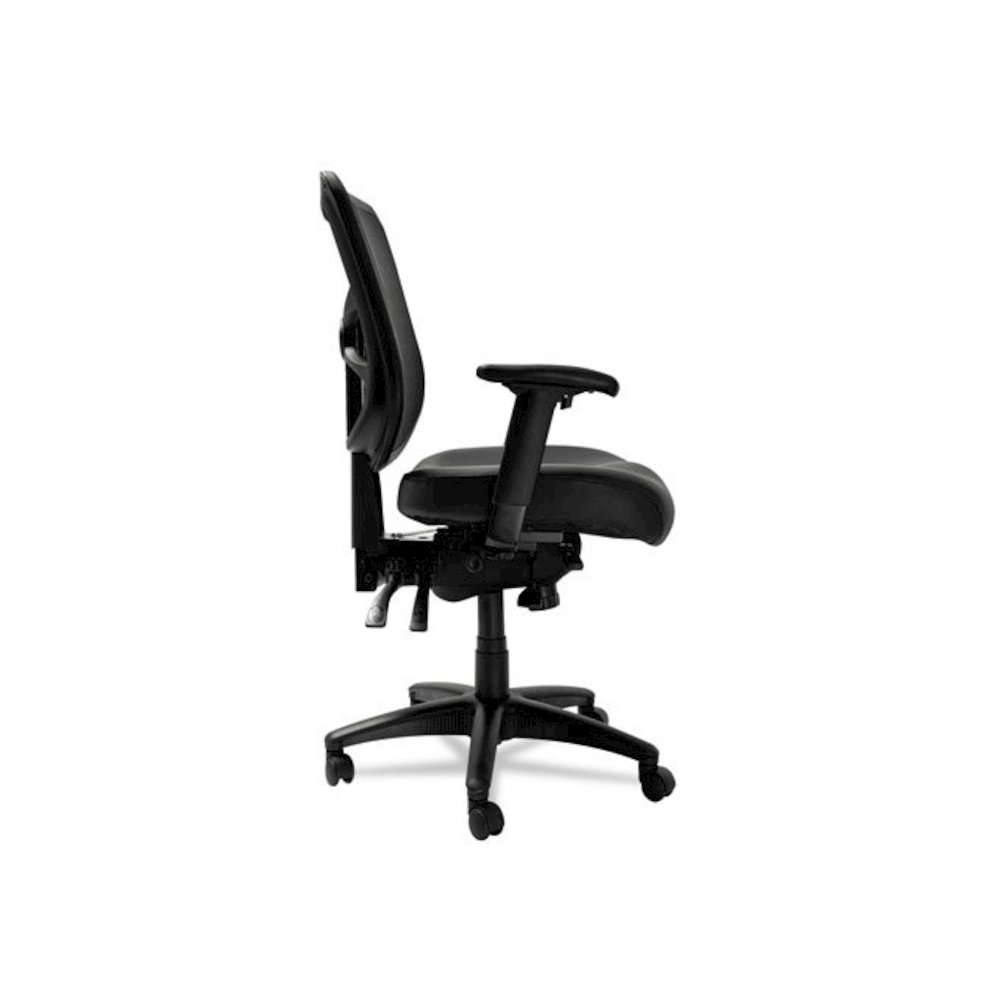 Alera Elusion Series Mesh Mid-Back Multifunction Chair, Supports Up to 275 lb, 17.7" to 21.4" Seat Height, Black. Picture 3