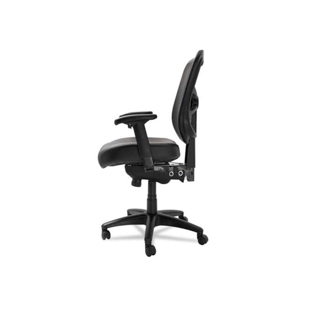 Alera Elusion Series Mesh Mid-Back Multifunction Chair, Supports Up to 275 lb, 17.7" to 21.4" Seat Height, Black. Picture 6