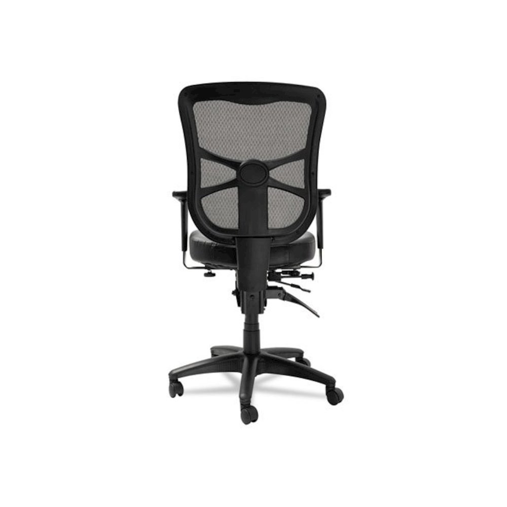Alera Elusion Series Mesh Mid-Back Multifunction Chair, Supports Up to 275 lb, 17.7" to 21.4" Seat Height, Black. Picture 5
