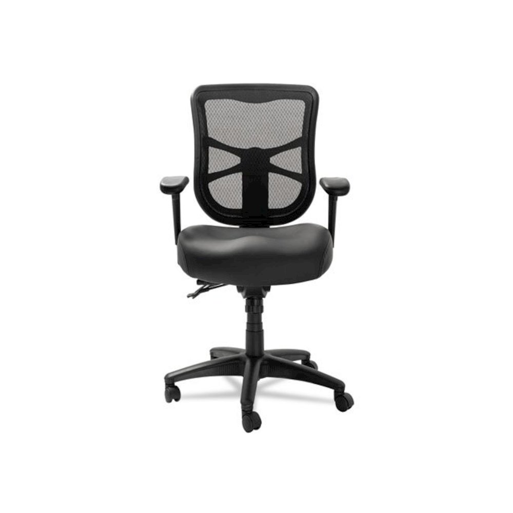 Alera Elusion Series Mesh Mid-Back Multifunction Chair, Supports Up to 275 lb, 17.7" to 21.4" Seat Height, Black. Picture 4