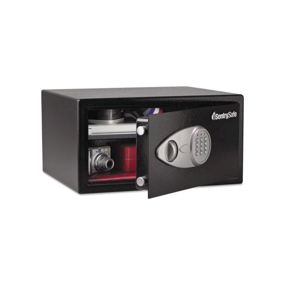 Electronic Lock Security Safe, 1 cu ft, 16.94w x 14.56d x 8.88h, Black. Picture 1
