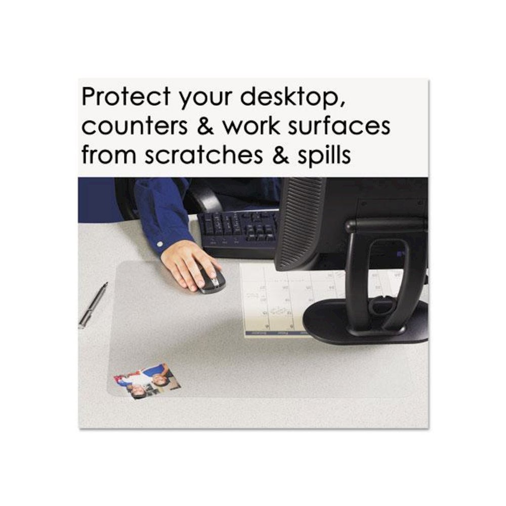 KrystalView Desk Pad with Antimicrobial Protection, Matte Finish, 36" x 20", Clear. Picture 4