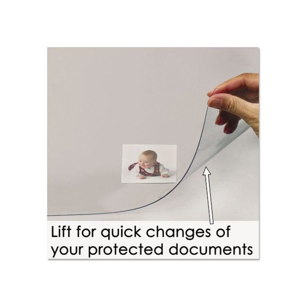 KrystalView Desk Pad with Antimicrobial Protection, Matte Finish, 36" x 20", Clear. Picture 3