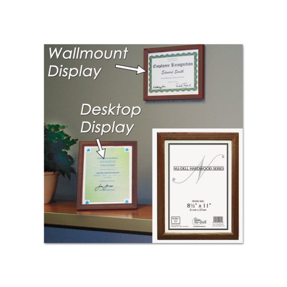 Solid Oak Hardwood Frame, 8.5 x 11, Walnut Finish. Picture 3