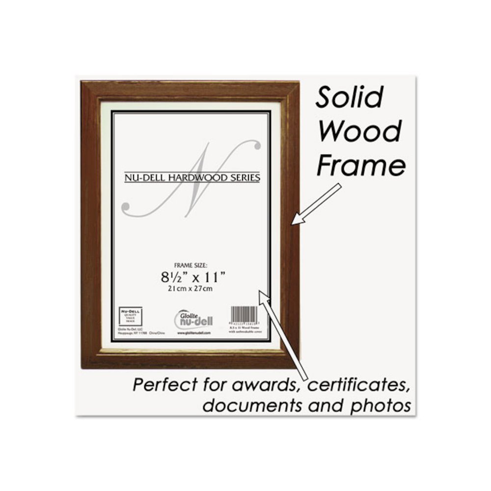 Solid Oak Hardwood Frame, 8.5 x 11, Walnut Finish. Picture 4