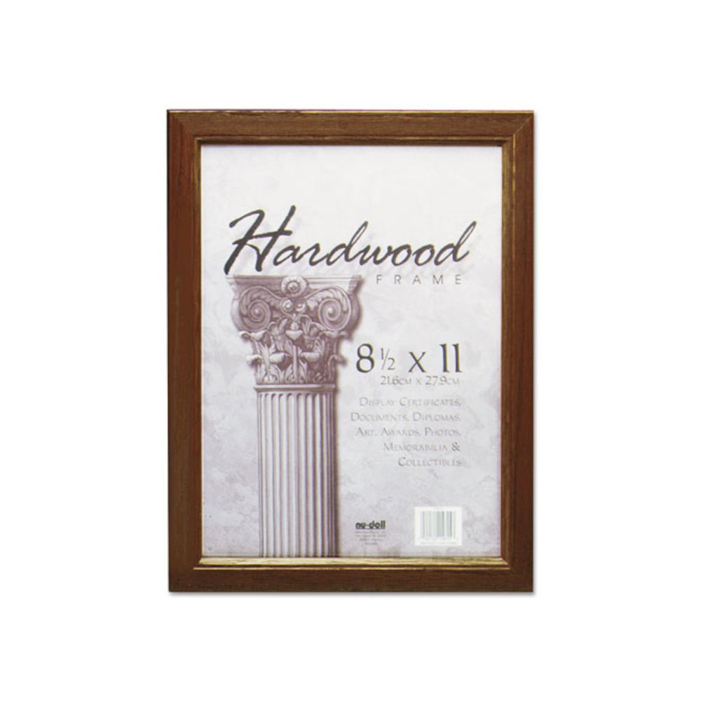 Solid Oak Hardwood Frame, 8.5 x 11, Walnut Finish. Picture 1