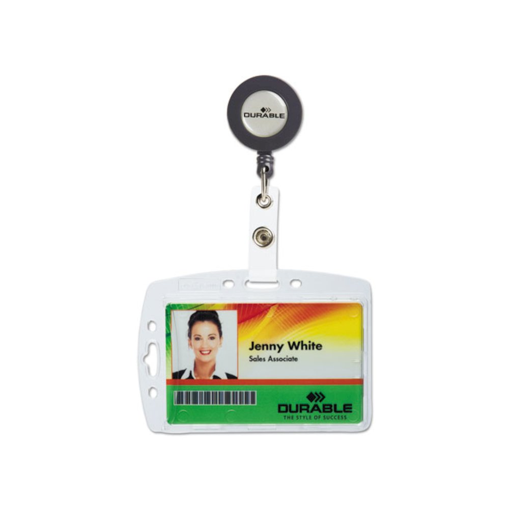 ID/Security Card Holder Set, Vertical/Horizontal, Reel, Clear, 10/Pack. Picture 2