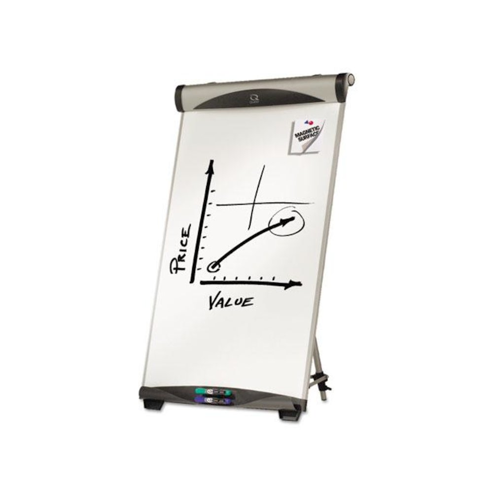 Euro Magnetic Presentation Easel, 27" x 39", White Surface, Satin Aluminum Frame. Picture 4
