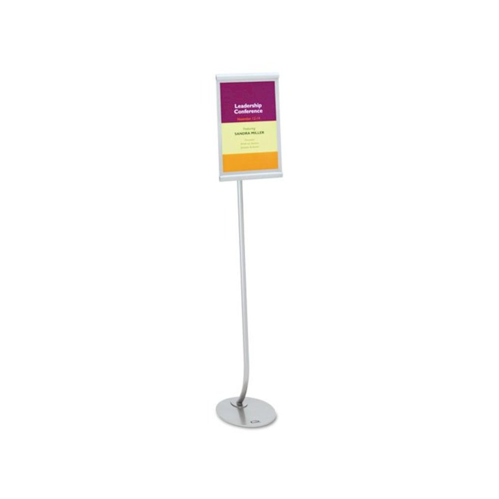 Designer Sign Stand, Silver Aluminum Frame, 11 x 17. Picture 1