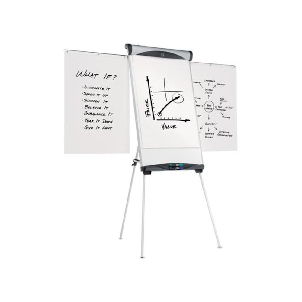Euro Magnetic Presentation Easel, 27" x 39", White Surface, Satin Aluminum Frame. Picture 2
