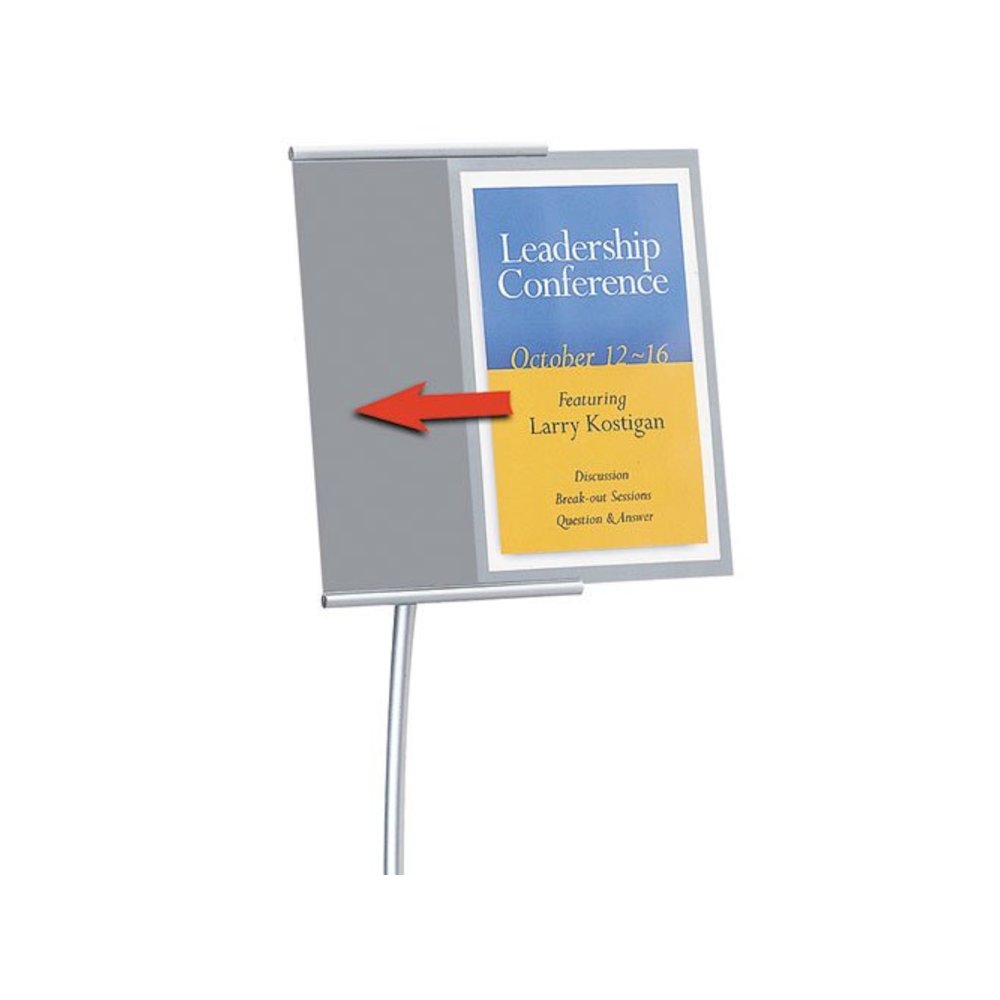 Designer Sign Stand, Silver Aluminum Frame, 11 x 17. Picture 3