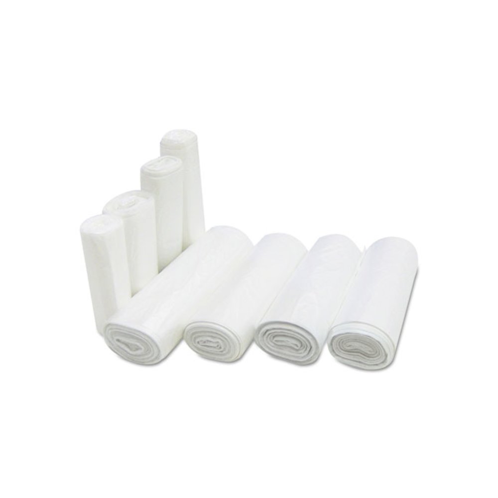 High-Density Commercial Can Liners, 7 gal, 6 mic, 20" x 22", Clear, Perforated Roll, 50 Bags/Roll, 40 Rolls/Carton. Picture 2