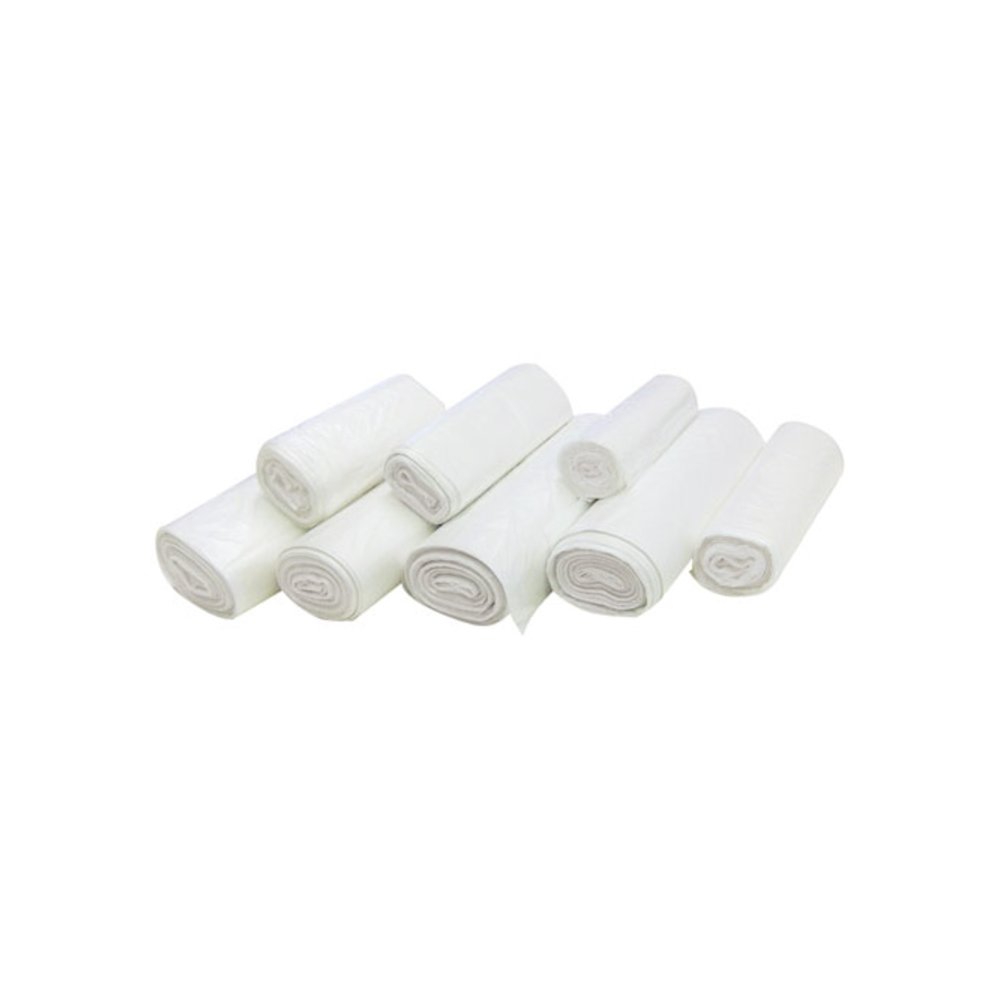 High-Density Commercial Can Liners, 7 gal, 6 mic, 20" x 22", Clear, Perforated Roll, 50 Bags/Roll, 40 Rolls/Carton. Picture 3