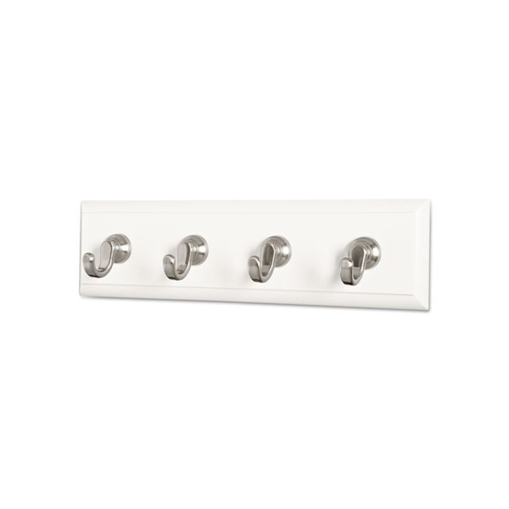 Decorative Key Rail, Plastic, Quartz/Silver, 8 x 1.5 x 2.13, 4 Hooks/Pack. Picture 4