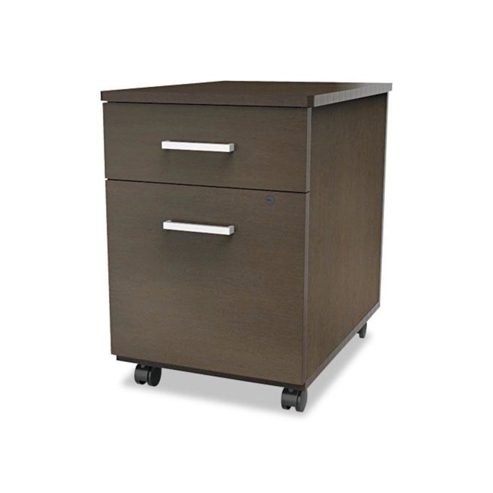 Trento Line Mobile Pedestal File, Left or Right, 2-Drawers: Box/File, Legal/Letter, Mocha, 16.5" x 19.75" x 23.63". Picture 1
