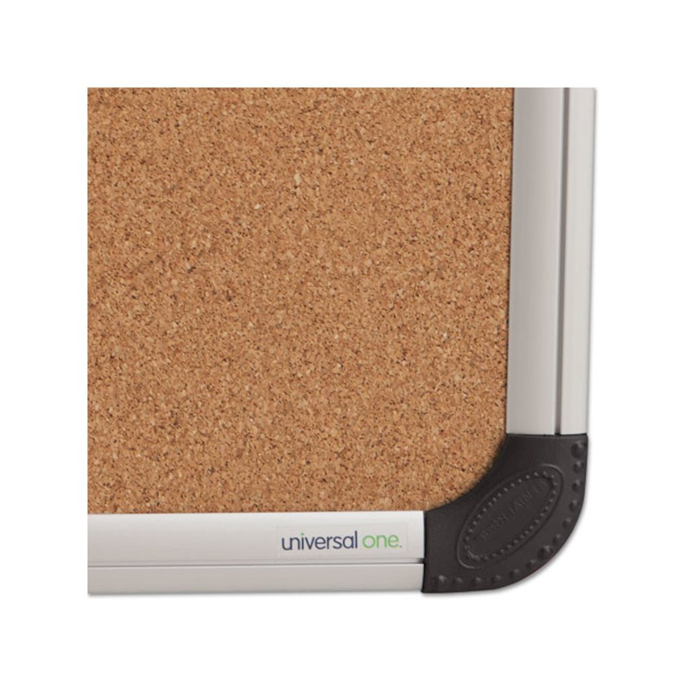 Cork Board with Aluminum Frame, 24" x 18", Tan Surface, Satin Aluminum Frame. Picture 2