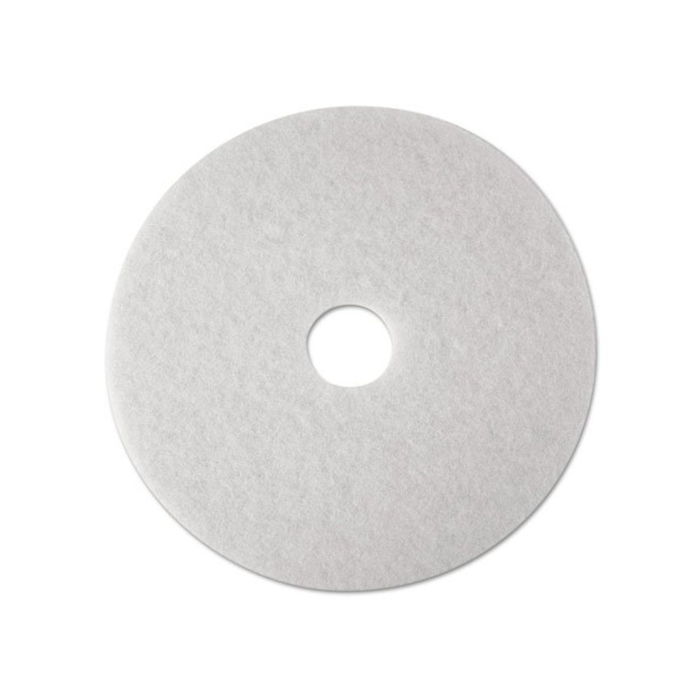 Low-Speed Super Polishing Floor Pads 4100, 24" Diameter, White, 5/Carton. Picture 1