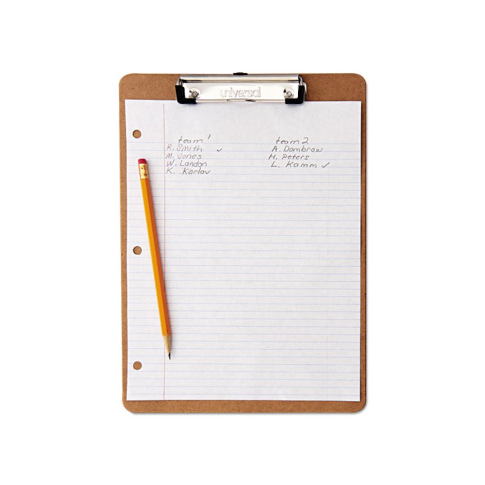Hardboard Clipboard with Low-Profile Clip, 0.5" Clip Capacity, Holds 8.5 x 11 Sheets, Brown, 6/Pack. Picture 2