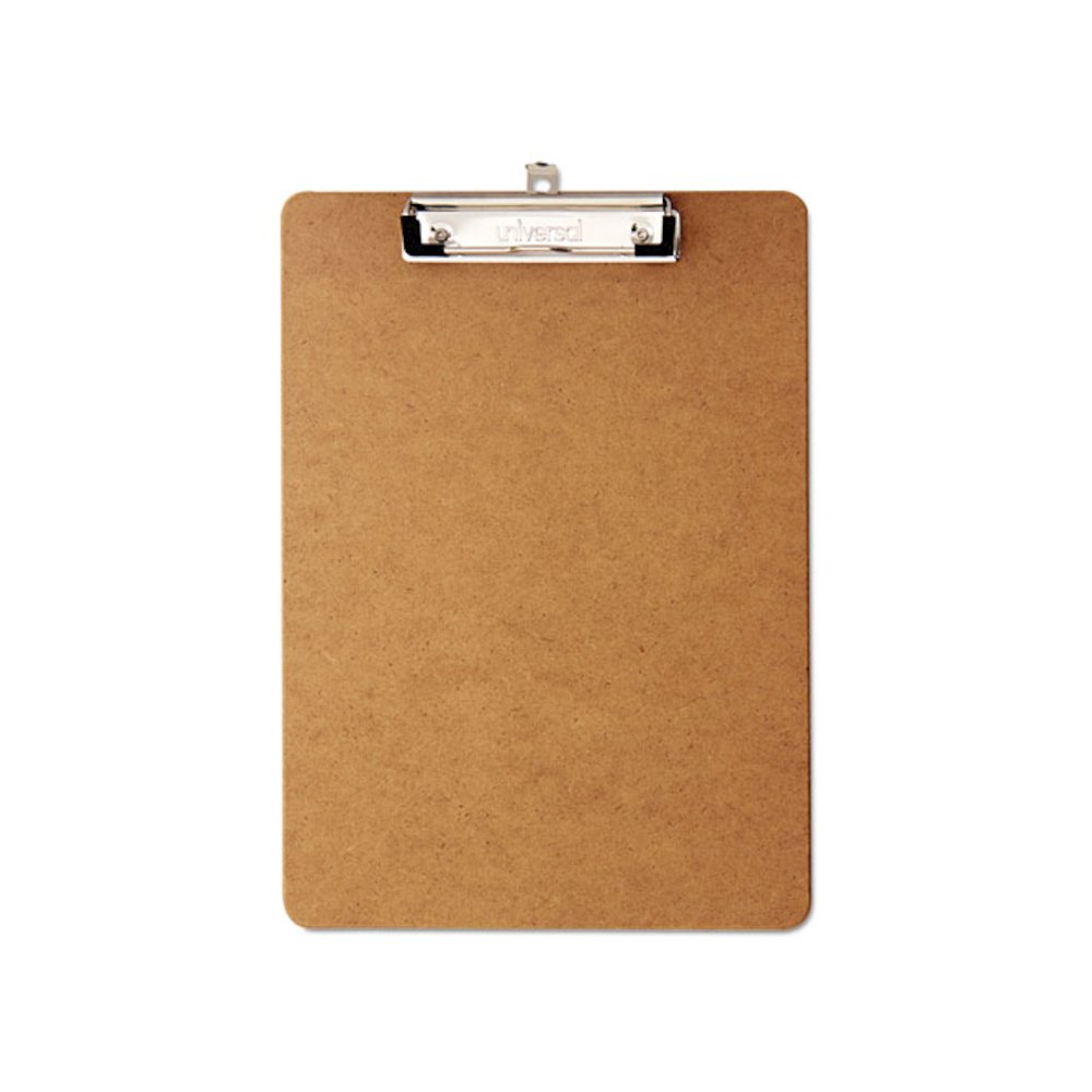 Hardboard Clipboard with Low-Profile Clip, 0.5" Clip Capacity, Holds 8.5 x 11 Sheets, Brown, 6/Pack. Picture 1