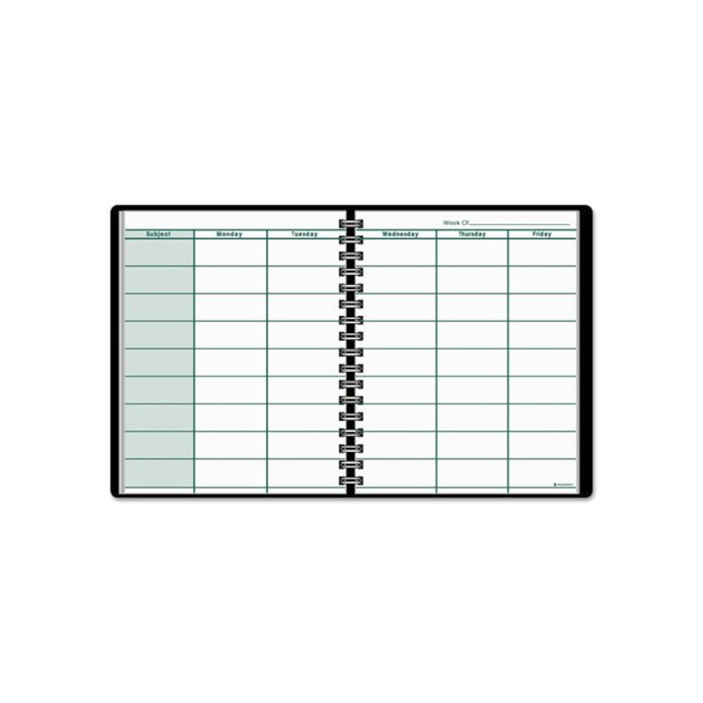Undated Teacher's Planner, Weekly, 9 Classes, Black Cover, 10.88 x 8.25 Sheets, 12-Month (July to June). Picture 2