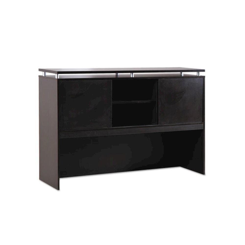 Alera Sedina Series Hutch with Sliding Doors, 72w x 15d x 42.5h, Espresso. Picture 2