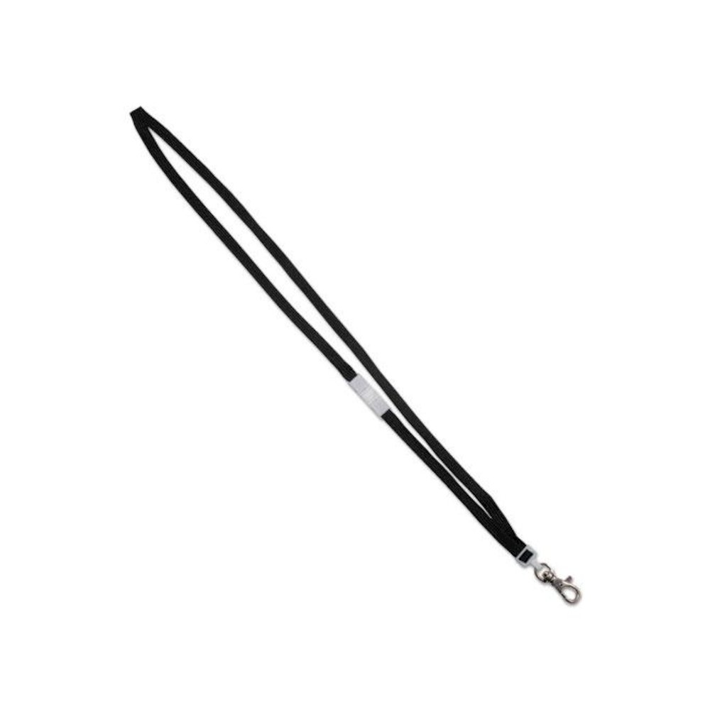 Deluxe Safety Lanyards, Metal Lobster Claw Hook Fastener, 36" Long, Black, 24/Box. Picture 1