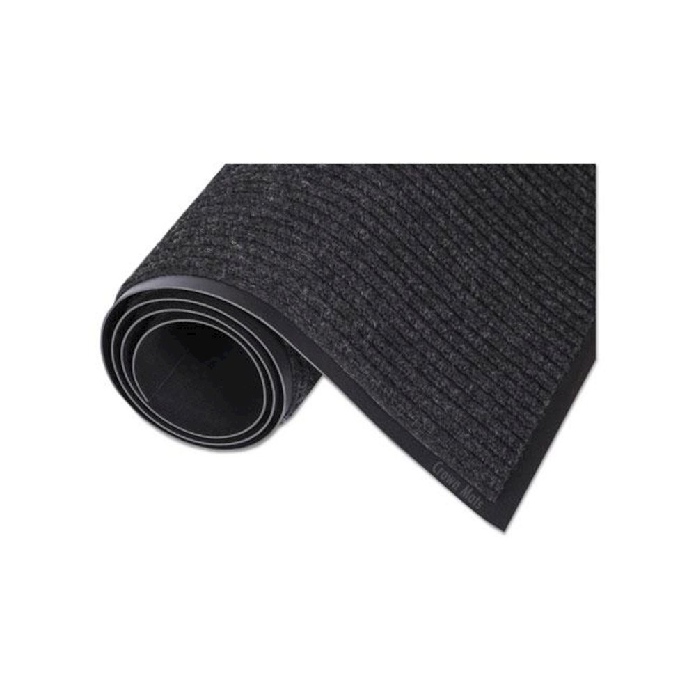Needle-Rib Wiper/Scraper Mat, Rectangular, Charcoal Gray Ribbed Surface, 48" x 72". Picture 3