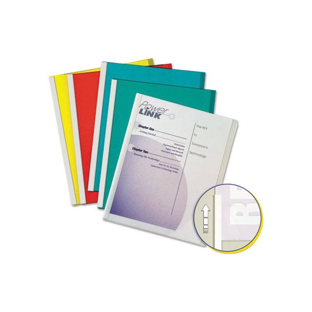 Vinyl Report Covers, 0.13" Capacity, 8.5 x 11, Clear/Assorted, 50/Box. Picture 2