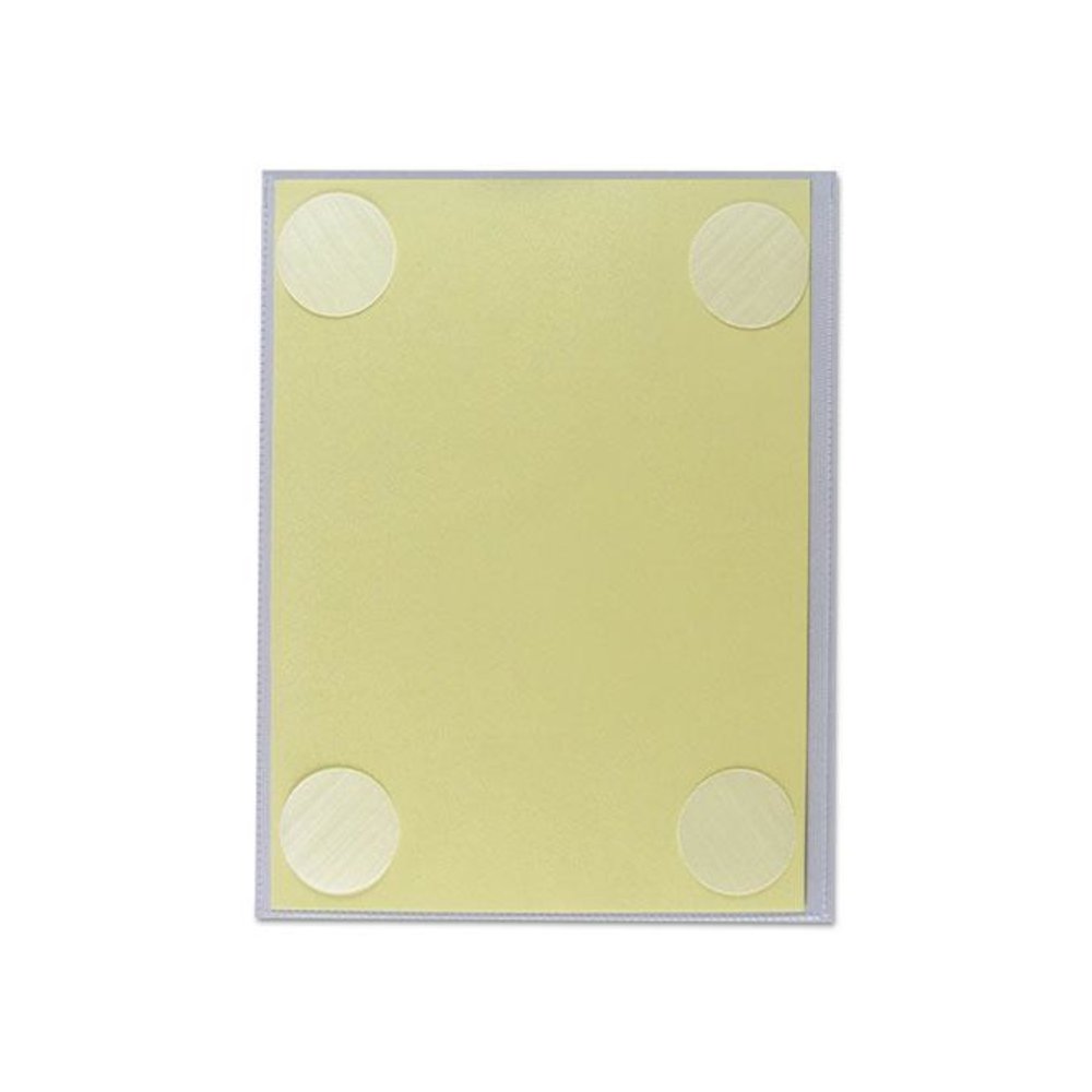Cubicle Keepers Hook and Loop-Backed Display, 9.2 x 11.41, Velcro Mount, Clear, 25/Pack. Picture 3