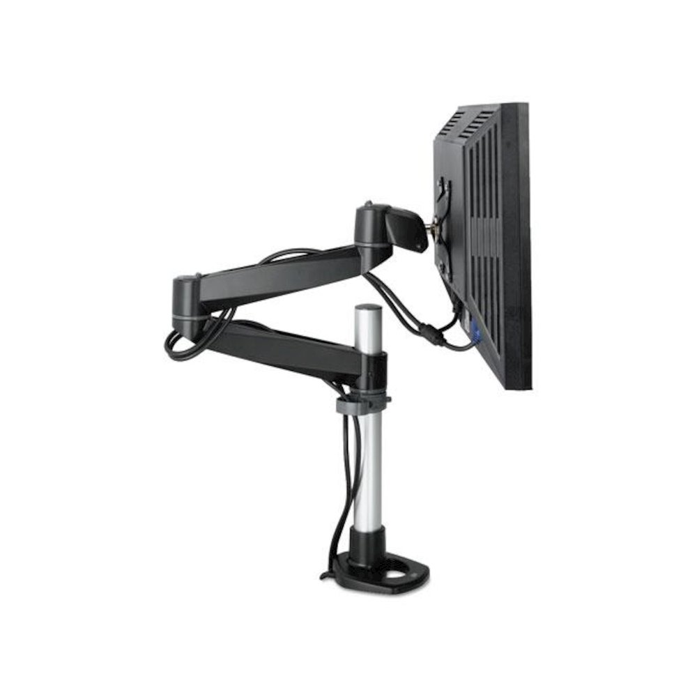 Dual-Swivel Monitor Arm, 360 Degree Rotation, +15 Degree/-90 Degree Tilt, 180 Degree Pan, Black/Gray, Supports 30 lbs. Picture 3