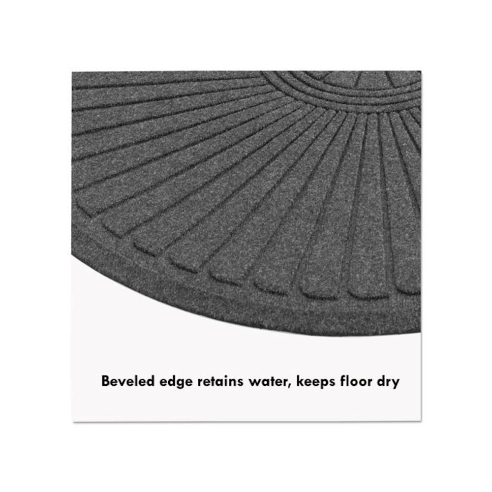 EcoGuard Diamond Floor Mats, Rectangular with Single Fan, Charcoal Gray Carpeted Surface, 72" x 36". Picture 10