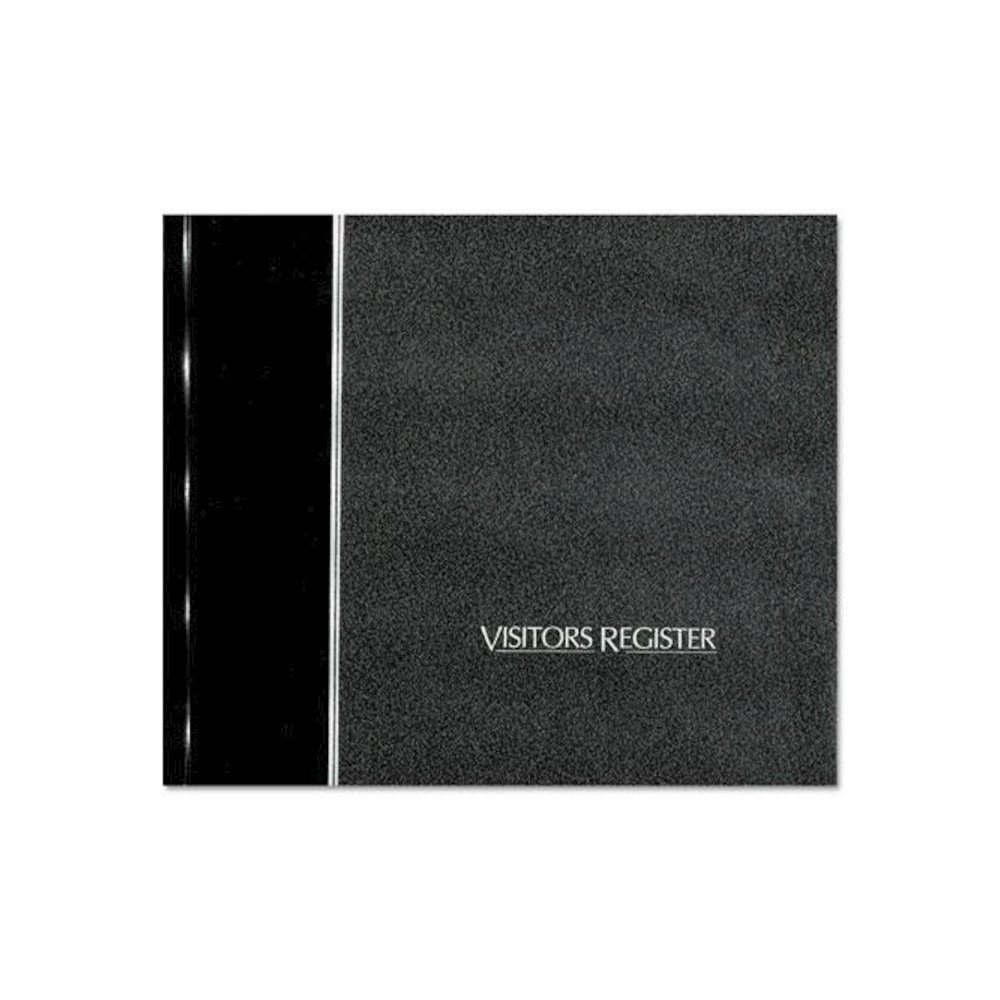 Hardcover Visitor Register Book, Black Cover, 9.78 x 8.5 Sheets, 128 Sheets/Book. Picture 1