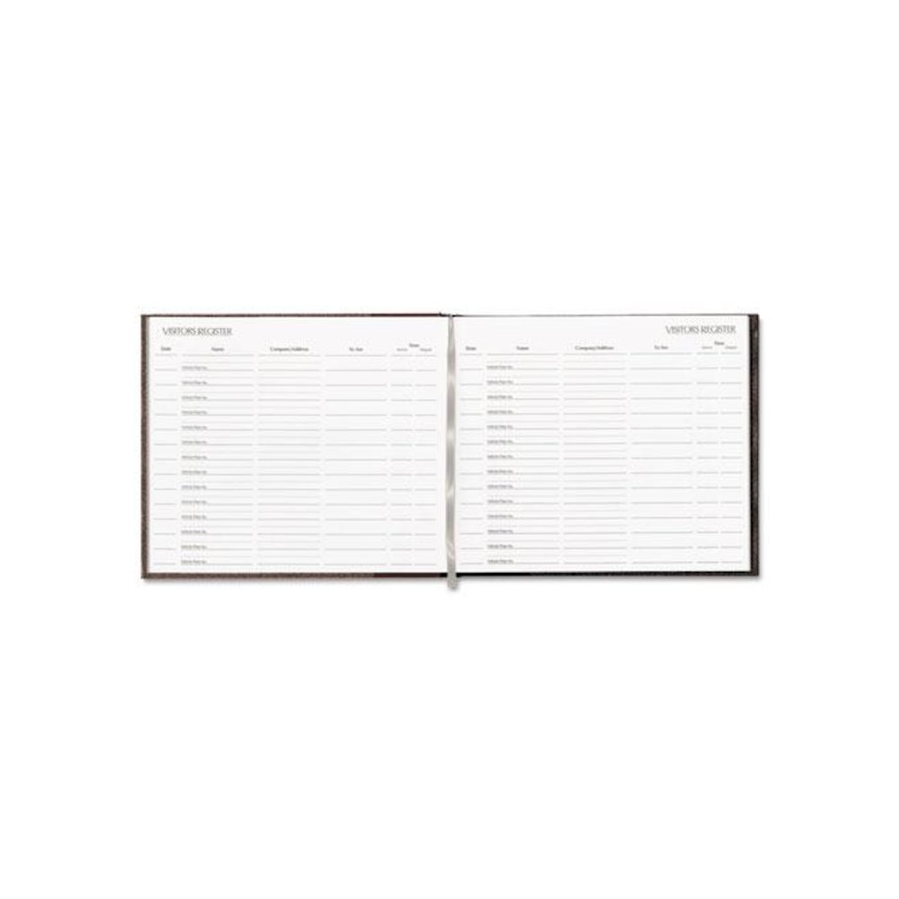 Hardcover Visitor Register Book, Black Cover, 9.78 x 8.5 Sheets, 128 Sheets/Book. Picture 3