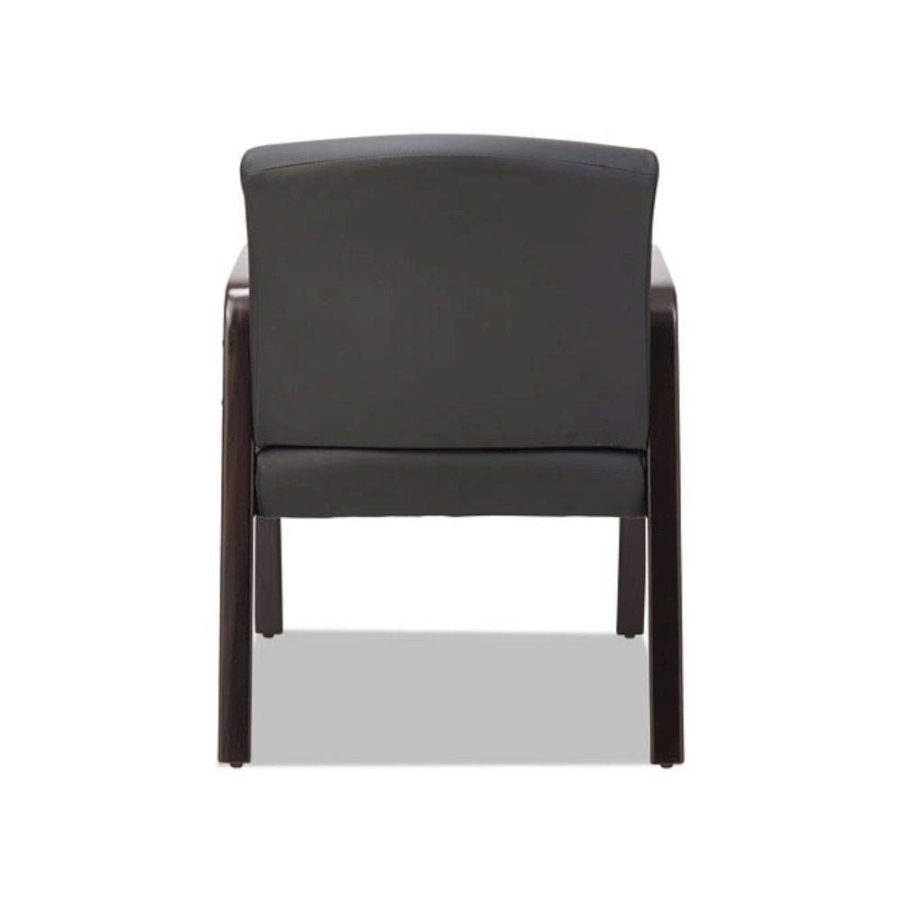 Alera Reception Lounge WL Series Guest Chair, 24.21" x 24.8" x 32.67", Black Seat, Black Back, Espresso Base. Picture 5