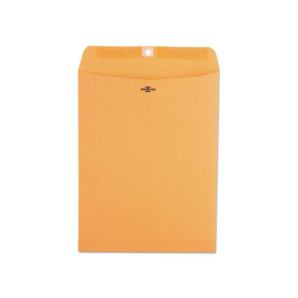 Kraft Clasp Envelope, #93, Square Flap, Clasp/Gummed Closure, 9.5 x 12.5, Brown Kraft, 100/Box. Picture 3