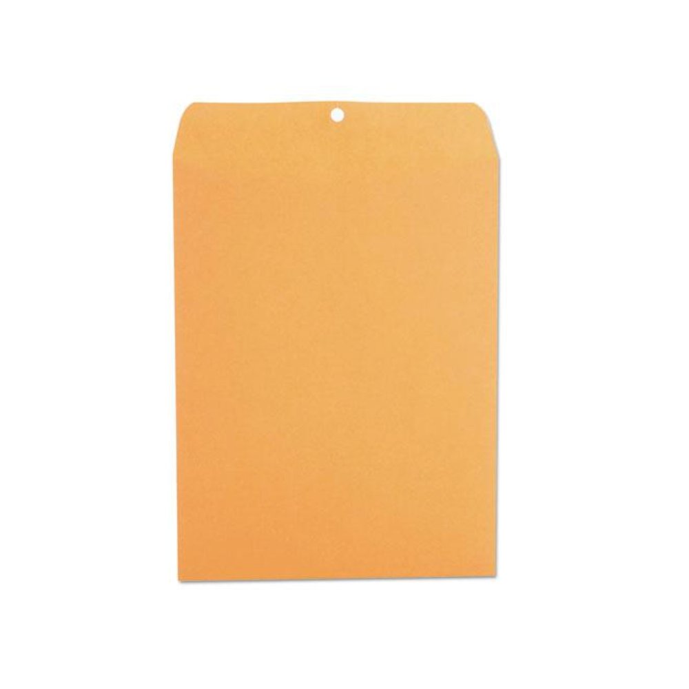 Kraft Clasp Envelope, #93, Square Flap, Clasp/Gummed Closure, 9.5 x 12.5, Brown Kraft, 100/Box. Picture 2