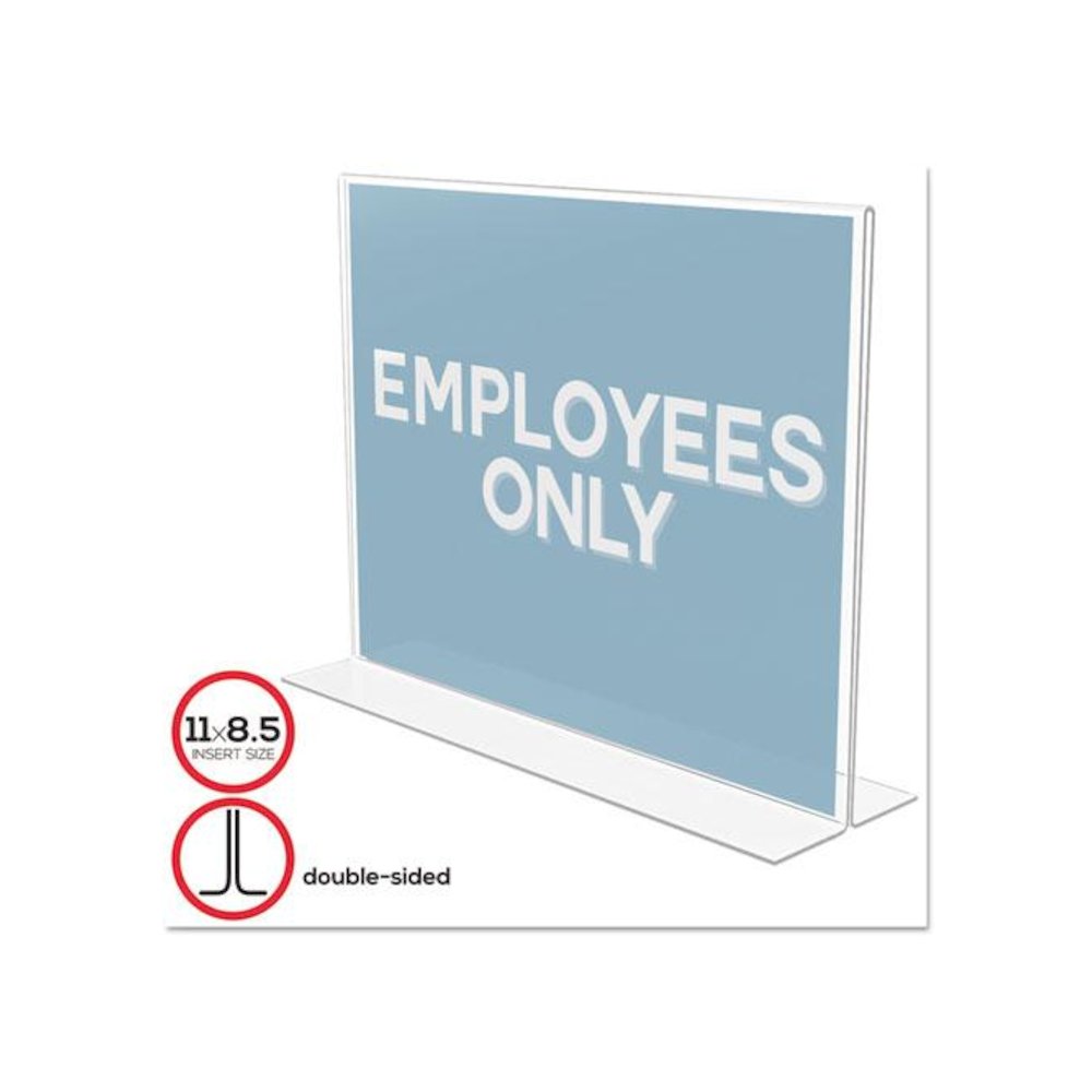 Classic Image Double-Sided Sign Holder, 11 x 8.5 Insert, Clear. Picture 1