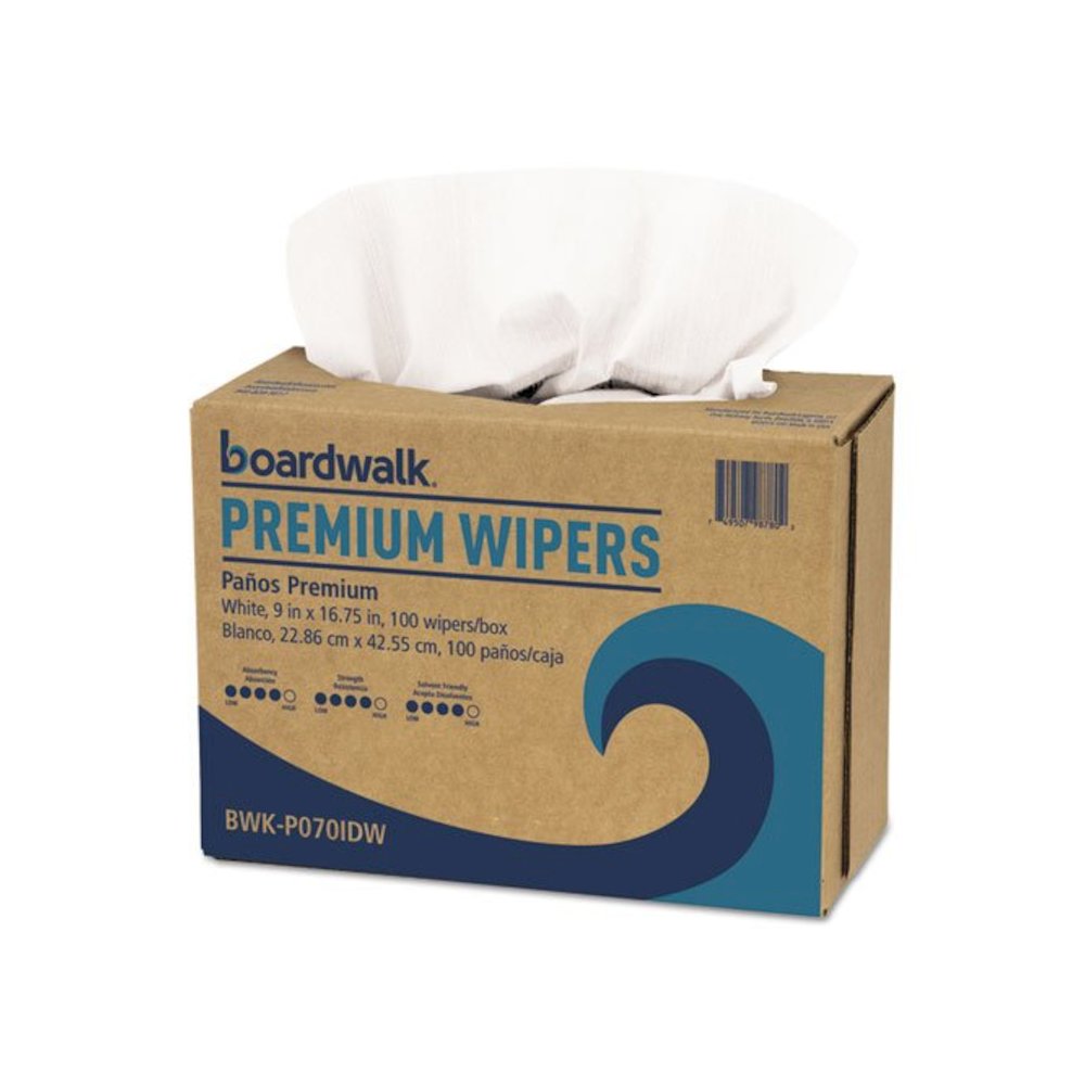 Hydrospun Wipers, White, 9 x 16 3/4, 10 Pack Dispensers of 100, 1000/Carton. Picture 1