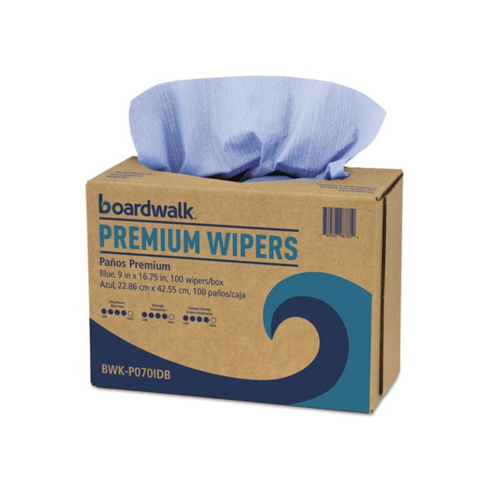 Hydrospun Wipers, 8.26 x 16.75, Blue, 100 Wipes/Box, 10 Boxes/Carton. Picture 1