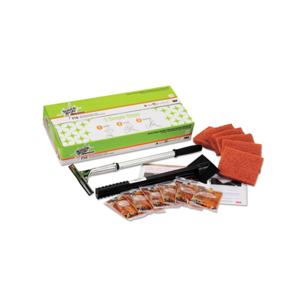 Quick Clean Griddle Cleaning System Starter Kit, 4 x 5.24, Orange. Picture 1